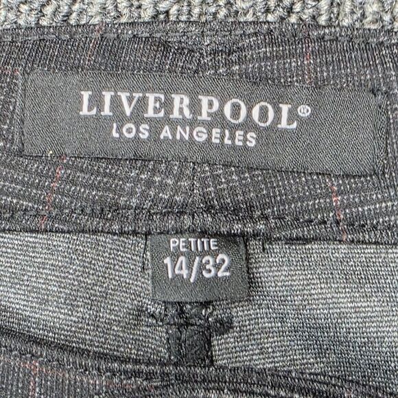 NWT Liverpool Ponte Pants Size 14P Petite Gray Black Plaid Ponte - Picture 9 of 11